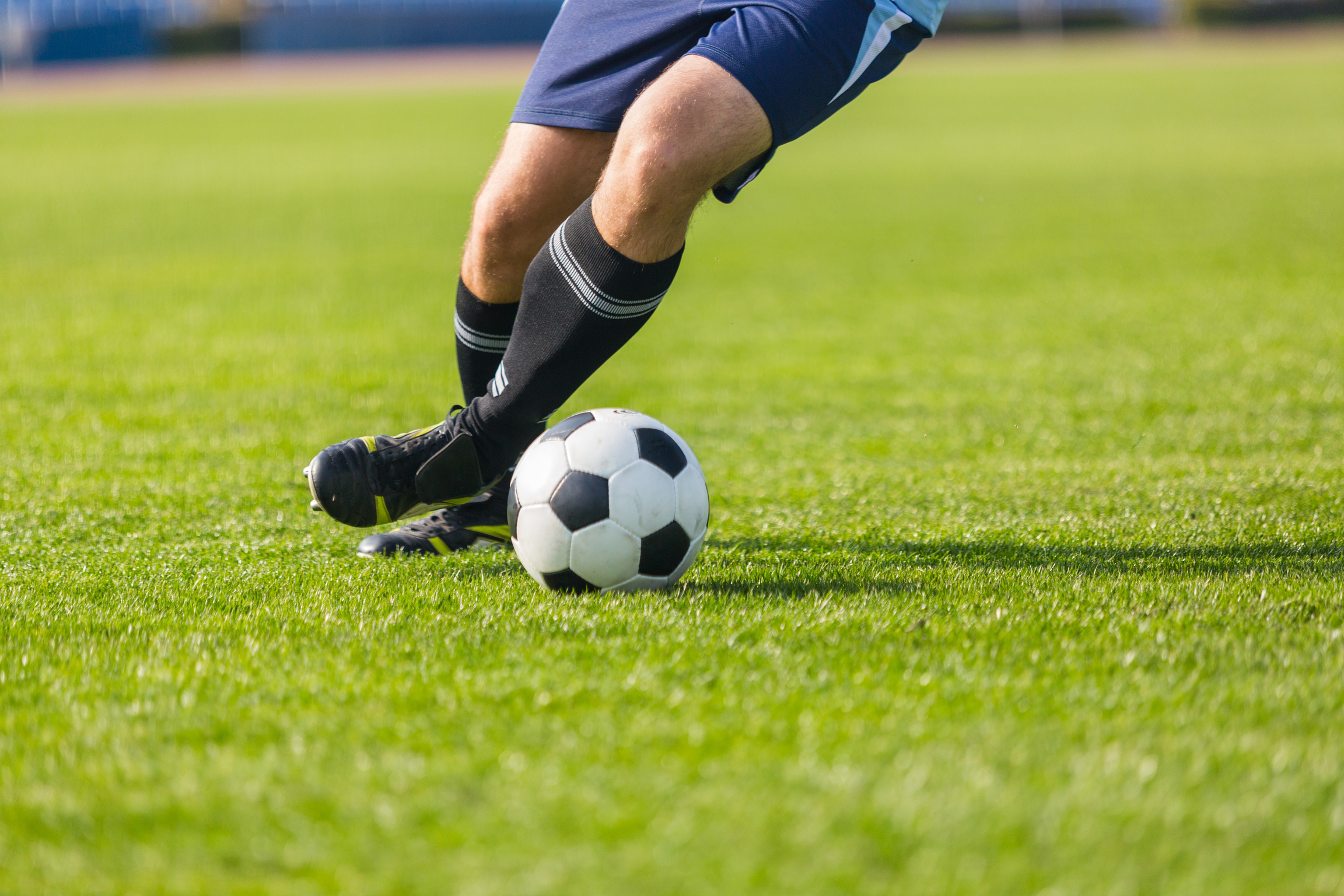 Playing Soccer on Field